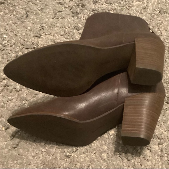 Lucky Brand Adalan Back Zip Dark Chocolate Brown Pointy Toe Block Heel Bootie - Picture 10 of 11